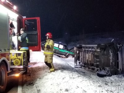 staranowany samochód SG 