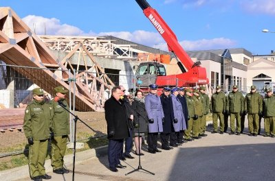 Wmurowanie aktu erekcyjnego pod nową strzelnicę w BiOSG 