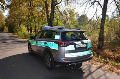 auto służbowe SG na drodze 
