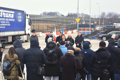 Konferencja prasowa na przejściu w Malhowicach 