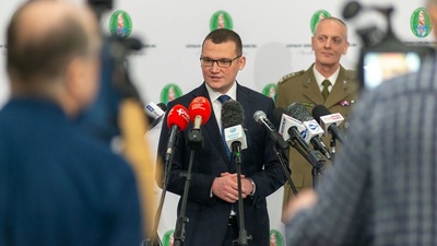 Konferencja prasowa dotycząca utworzenia Wyższej Szkoły Straży Granicznej w Koszalinie 