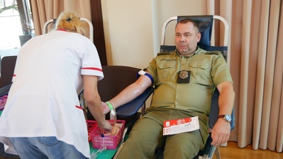 Funkcjonariusze z Nadodrzańskiego Oddziału SG oddawali krew 