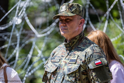 Szefowie resortów spraw wewnętrznych Polski i Niemiec na granicy z Białorusią 