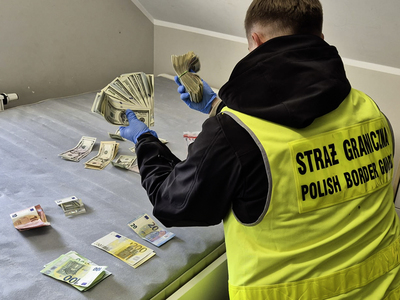 Funkcjonariusz Straży Granicznej podczas wykonywania czynności służbowych Funkcjonariusz Straży Granicznej podczas wykonywania czynności służbowych