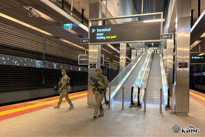 Nocne ćwiczenia antyterrorystyczne na stacji kolejowej w Krakowie-Balicach Nocne ćwiczenia antyterrorystyczne na stacji kolejowej w Krakowie-Balicach