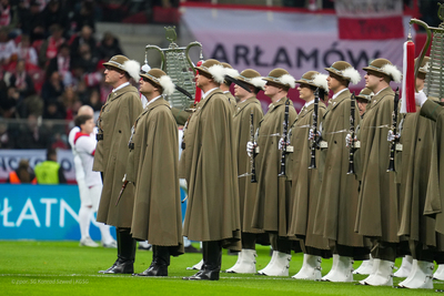 Straż Graniczna podczas otwarcia meczu 