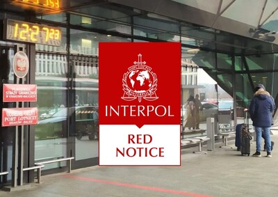 Grafika czerwona nota Interpolu Grafika czerwona nota Interpolu