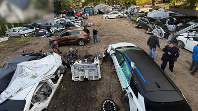 Ujawnione pojazdy i części samochodowe